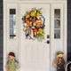 Farmhouse Buffalo Lattice Pumpkin and Sunflower Wreath