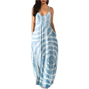 2024Women's Long Sleeveless V Neck Dress