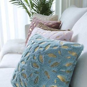 Feather Printed Pillow Cover