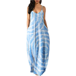 2024Women's Long Sleeveless V Neck Dress