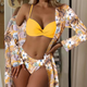 「🎉Spring Sale - 40% Off」Floral Print Three Piece Bikini Set Swimsuit