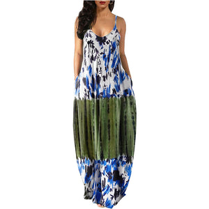 2024Women's Long Sleeveless V Neck Dress