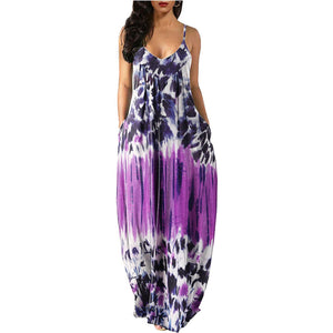 2024Women's Long Sleeveless V Neck Dress