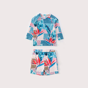 🎉Spring Sale 50% Off - Family Matching Blue Flower Printed Swimsuits