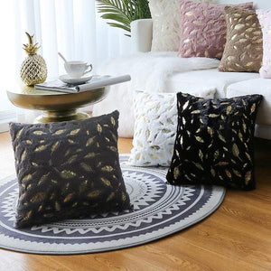 Feather Printed Pillow Cover