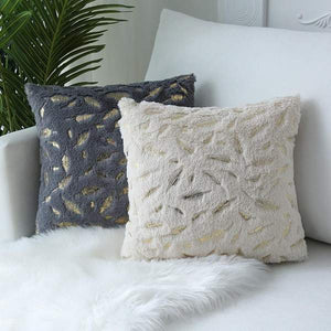 Feather Printed Pillow Cover