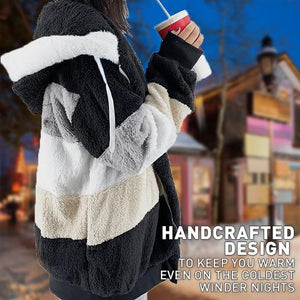 🎄CHRISTMAS HOT SALE🎁RCONTRASTING LAMB WOOL PADDED COAT