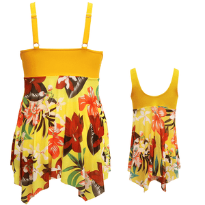 🎉Spring Sale 50% Off - Plus Size Ruffle Floral Print One-Piece Mommy and Me Swimsuit