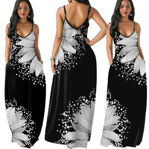 2024Women's Long Sleeveless V Neck Dress