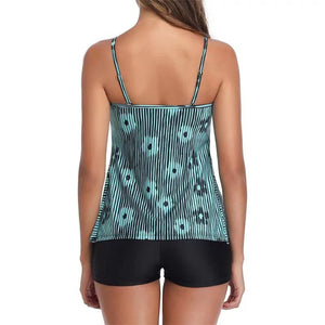 Strappy Two Piece Printing Bikini Set Swimsuit