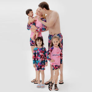 Family Matching Long Sleeve Team Summer Swimsuits
