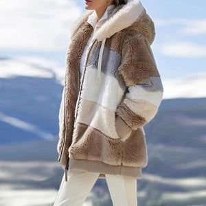 🎄CHRISTMAS HOT SALE🎁RCONTRASTING LAMB WOOL PADDED COAT