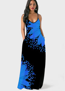 2024Women's Long Sleeveless V Neck Dress