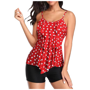 Strappy Two Piece Printing Bikini Set Swimsuit