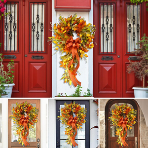 Fall bow outdoor wreath (Thanksgiving promotion)