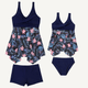 🎉Spring Sale 50% Off - Plus Size Ruffle Floral Print One-Piece Mommy and Me Swimsuit