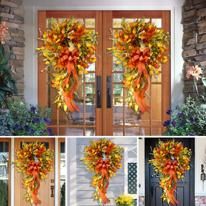 Fall bow outdoor wreath (Thanksgiving promotion)