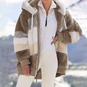 🎄CHRISTMAS HOT SALE🎁RCONTRASTING LAMB WOOL PADDED COAT