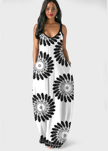 2024Women's Long Sleeveless V Neck Dress