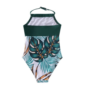 🎉Spring Sale 50% Off - Family Matching Green Tropical Plants Swimsuits