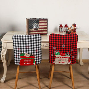Christmas Plaid Fabric Chair Cover