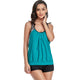 Retro Halter Ruched Two Piece Floral Swimsuit