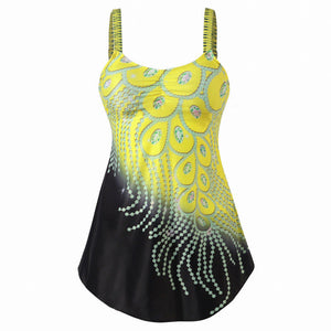 Floral One-Piece Plus Size Push Up Swimsuit