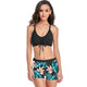 Sunflower Print Drawstring Bikini Set Swimsuit