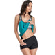 Retro Halter Ruched Two Piece Floral Swimsuit
