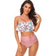 Ruffle Floral Drawstring Bikini Set Swimsuit