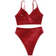 Solid Bikini Set Push Up Vest Swimsuit