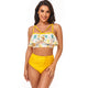 Ruffle Floral Drawstring Bikini Set Swimsuit