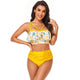 Ruffle Floral Drawstring Bikini Set Swimsuit