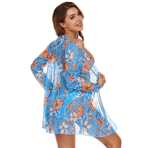 Three Piece Mesh Tummy Control Bikini Long Swimsuit