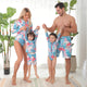 🎉Spring Sale 50% Off - Family Matching Blue Flower Printed Swimsuits