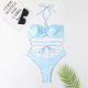Stripe Print Bikini Set Sexy Filled Bra Swimsuit