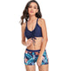 Sunflower Print Drawstring Bikini Set Swimsuit