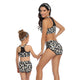 🎉Spring Sale 50% Off - Halter Leopard Top & Floral Bottom Mommy and Me Swimsuit