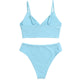 Solid Bikini Set Push Up Vest Swimsuit