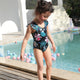 🎉Spring Sale 50% Off - Family Matching Black Green Leaves Printed Swimsuits