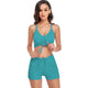 Drawstring Top With Boxer Shorts Bottoms Swimsuit