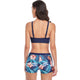 Sunflower Print Drawstring Bikini Set Swimsuit
