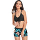 Sunflower Print Drawstring Bikini Set Swimsuit