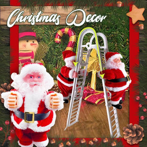 Santa Claus Climbing The Ladder