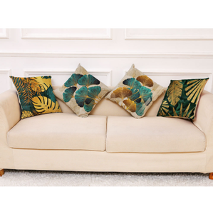 Leaf Flax Pillow Covers(4pcs)