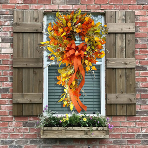 Fall bow outdoor wreath (Thanksgiving promotion)