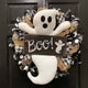 (Farmhouse Ghost Wreath)Halloween wreath, Halloween decor