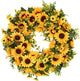 Sunflower Fireplace Door Artificial Wreath Decor