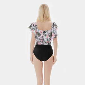 🎉Spring Sale 50% Off - Family Matching Leaves Flowers Printed Swimsuits