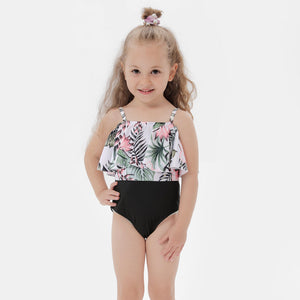🎉Spring Sale 50% Off - Family Matching Leaves Flowers Printed Swimsuits